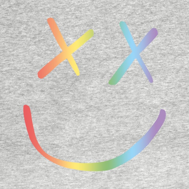 Rainbow Smiley Louis Tomlinson white background by lashton9173